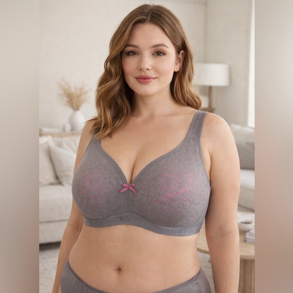 Cacique Women’s 38DDD Gray Lightly Lined No Wire Bra Comfort Support